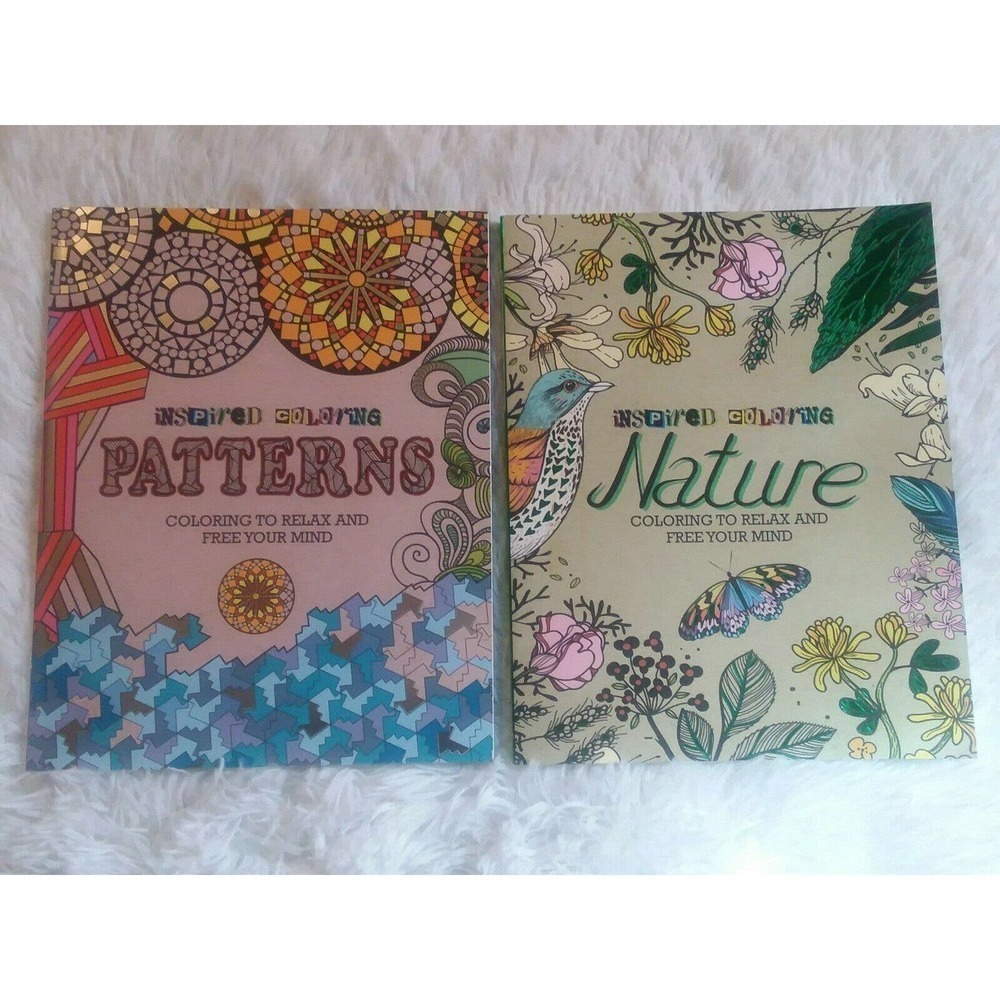 2 New Flower‎ & Patterns Insp Adult Coloring Books